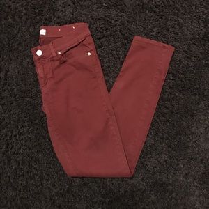 LOFT maroon skinny jeans